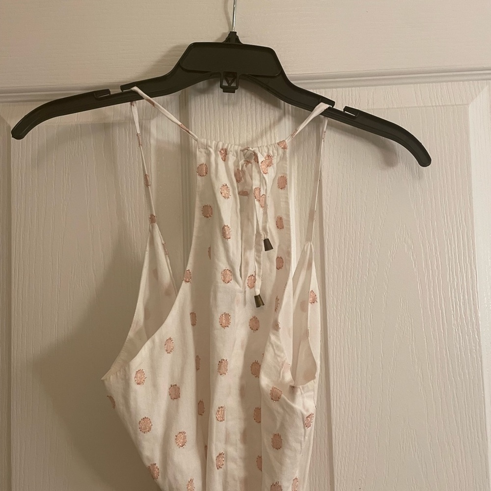 LOVERS + FRIENDS Gigi Polka Dot Print Flounce Wrap Dress in White and Pink - Picture 11 of 13